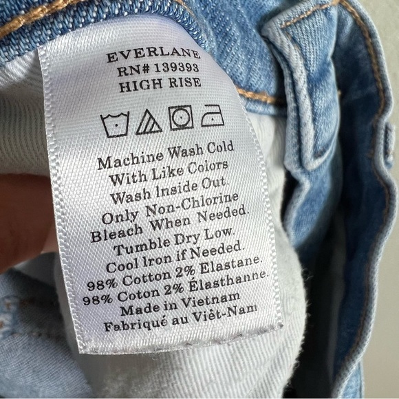 Everlane High Rise Ankle Light Wash Denim Size 25 - Picture 6 of 7
